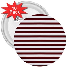 Marsala Stripes 3  Button (10 Pack) by ElenaIndolfiStyle