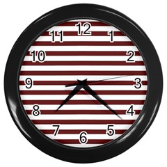 Marsala Stripes Wall Clock (black) by ElenaIndolfiStyle