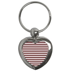 Marsala Stripes Key Chain (heart)