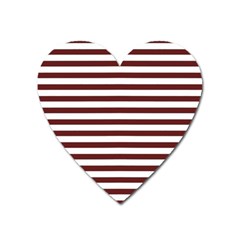 Marsala Stripes Magnet (heart) by ElenaIndolfiStyle