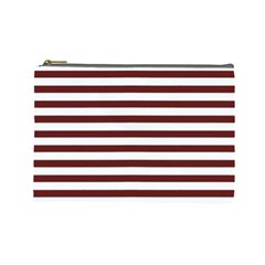 Marsala Stripes Cosmetic Bag (large) by ElenaIndolfiStyle