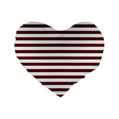 Marsala Stripes Standard 16  Premium Flano Heart Shape Cushion  by ElenaIndolfiStyle