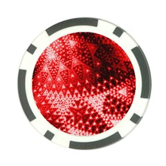 Red Fractal Lace Poker Chip (10 Pack) by KirstenStar