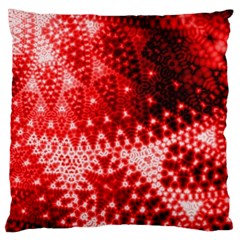 Red Fractal Lace Large Cushion Case (two Sided)  by KirstenStar