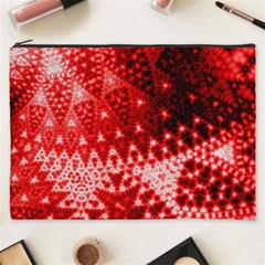 Red Fractal Lace Cosmetic Bag (xxxl) by KirstenStar