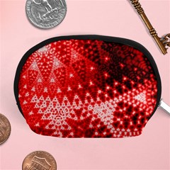 Red Fractal Lace Accessory Pouch (medium) by KirstenStar