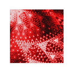 Red Fractal Lace Small Satin Scarf (square) by KirstenStar