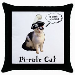 Pi-rate Cat Black Throw Pillow Case by brainchilddesigns