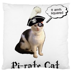 Pi-rate Cat Large Flano Cushion Case (one Side) by brainchilddesigns