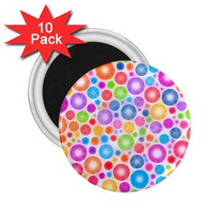 Candy Color s Circles 2 25  Button Magnet (10 Pack) by KirstenStar