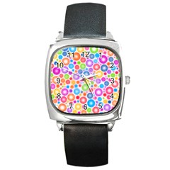 Candy Color s Circles Square Leather Watch by KirstenStar