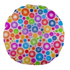 Candy Color s Circles Large 18  Premium Round Cushion  by KirstenStar