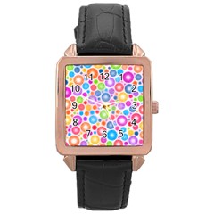 Candy Color s Circles Rose Gold Leather Watch  by KirstenStar