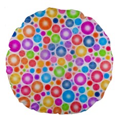 Candy Color s Circles Large 18  Premium Flano Round Cushion  by KirstenStar