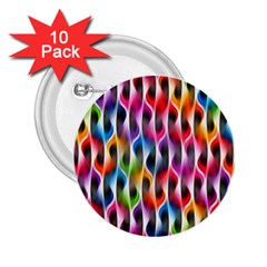 Rainbow Psychedelic Waves 2 25  Button (10 Pack) by KirstenStar