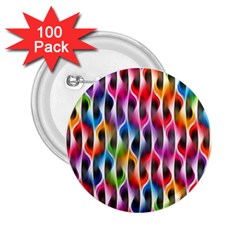 Rainbow Psychedelic Waves 2 25  Button (100 Pack) by KirstenStar