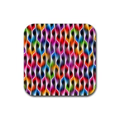 Rainbow Psychedelic Waves Drink Coaster (square)