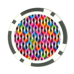 Rainbow Psychedelic Waves Poker Chip by KirstenStar