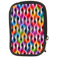 Rainbow Psychedelic Waves Compact Camera Leather Case by KirstenStar