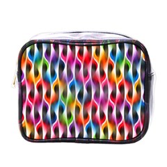 Rainbow Psychedelic Waves Mini Travel Toiletry Bag (one Side) by KirstenStar