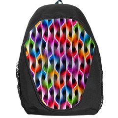 Rainbow Psychedelic Waves Backpack Bag by KirstenStar