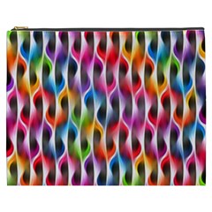 Rainbow Psychedelic Waves Cosmetic Bag (xxxl) by KirstenStar