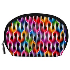 Rainbow Psychedelic Waves Accessory Pouch (large) by KirstenStar