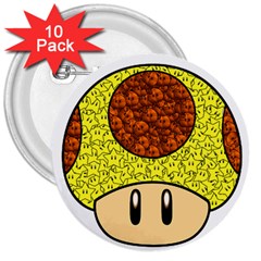 Really Mega Mushroom 3  Button (10 Pack)