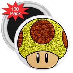 Really Mega Mushroom 3  Button Magnet (100 Pack) by kramcox