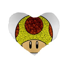 Really Mega Mushroom Standard 16  Premium Heart Shape Cushion  by kramcox