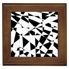 Shattered Life In Black & White Framed Ceramic Tile by StuffOrSomething