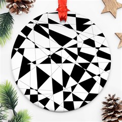 Shattered Life In Black & White Round Ornament by StuffOrSomething