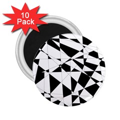 Shattered Life In Black & White 2 25  Button Magnet (10 Pack) by StuffOrSomething