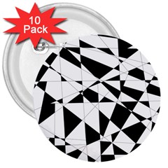 Shattered Life In Black & White 3  Button (10 Pack) by StuffOrSomething