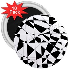 Shattered Life In Black & White 3  Button Magnet (10 Pack) by StuffOrSomething