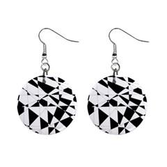 Shattered Life In Black & White Mini Button Earrings by StuffOrSomething