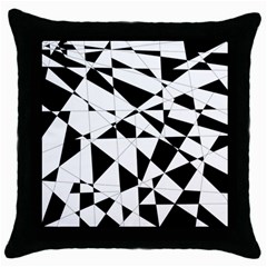 Shattered Life In Black & White Black Throw Pillow Case by StuffOrSomething