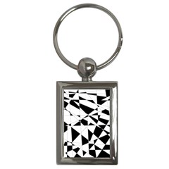 Shattered Life In Black & White Key Chain (rectangle) by StuffOrSomething