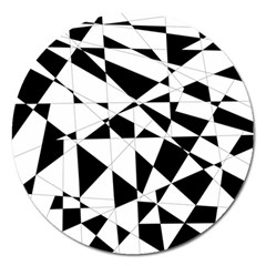 Shattered Life In Black & White Magnet 5  (round) by StuffOrSomething