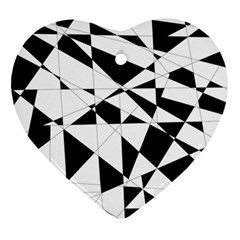 Shattered Life In Black & White Heart Ornament (two Sides) by StuffOrSomething