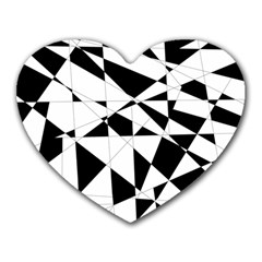 Shattered Life In Black & White Mouse Pad (heart) by StuffOrSomething