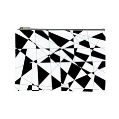 Shattered Life In Black & White Cosmetic Bag (large) by StuffOrSomething