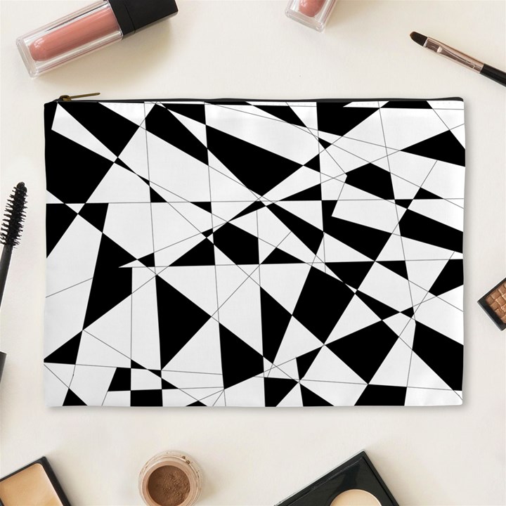 Shattered Life In Black & White Cosmetic Bag (XL)