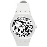 Shattered Life In Black & White Plastic Sport Watch (Medium) Front