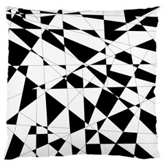 Shattered Life In Black & White Large Flano Cushion Case (two Sides) by StuffOrSomething