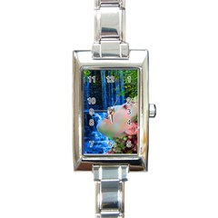 Fountain Of Youth Rectangular Italian Charm Watch by icarusismartdesigns