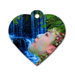 Fountain Of Youth Dog Tag Heart (two Sided) by icarusismartdesigns