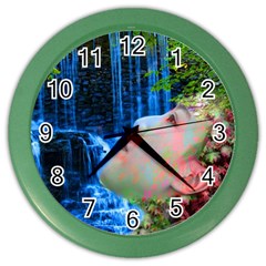 Fountain Of Youth Wall Clock (color) by icarusismartdesigns