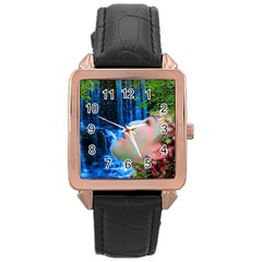 Fountain Of Youth Rose Gold Leather Watch  by icarusismartdesigns