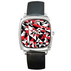 Shattered Life Tricolor Square Leather Watch by StuffOrSomething